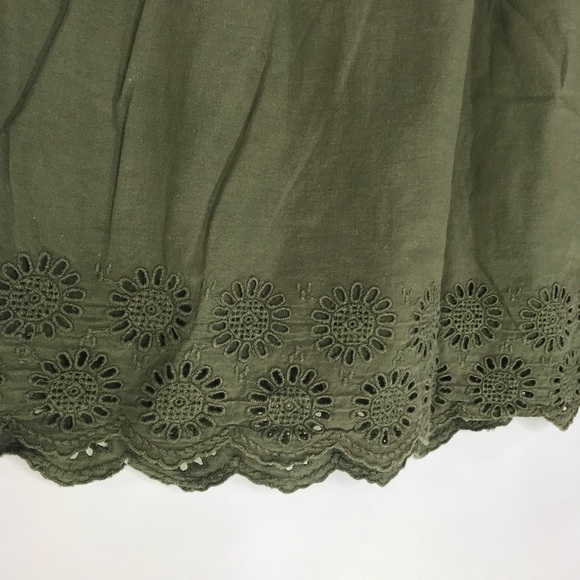 Roxy Army Green Eyelet detail skirt - Picture 2 of 5